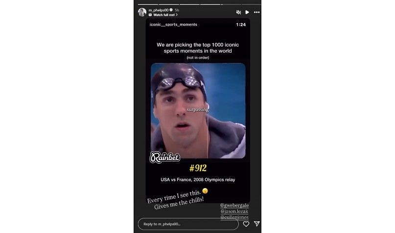 Screenshot of Michael Phelps's Instagram story | Source: IG/m_phelps00